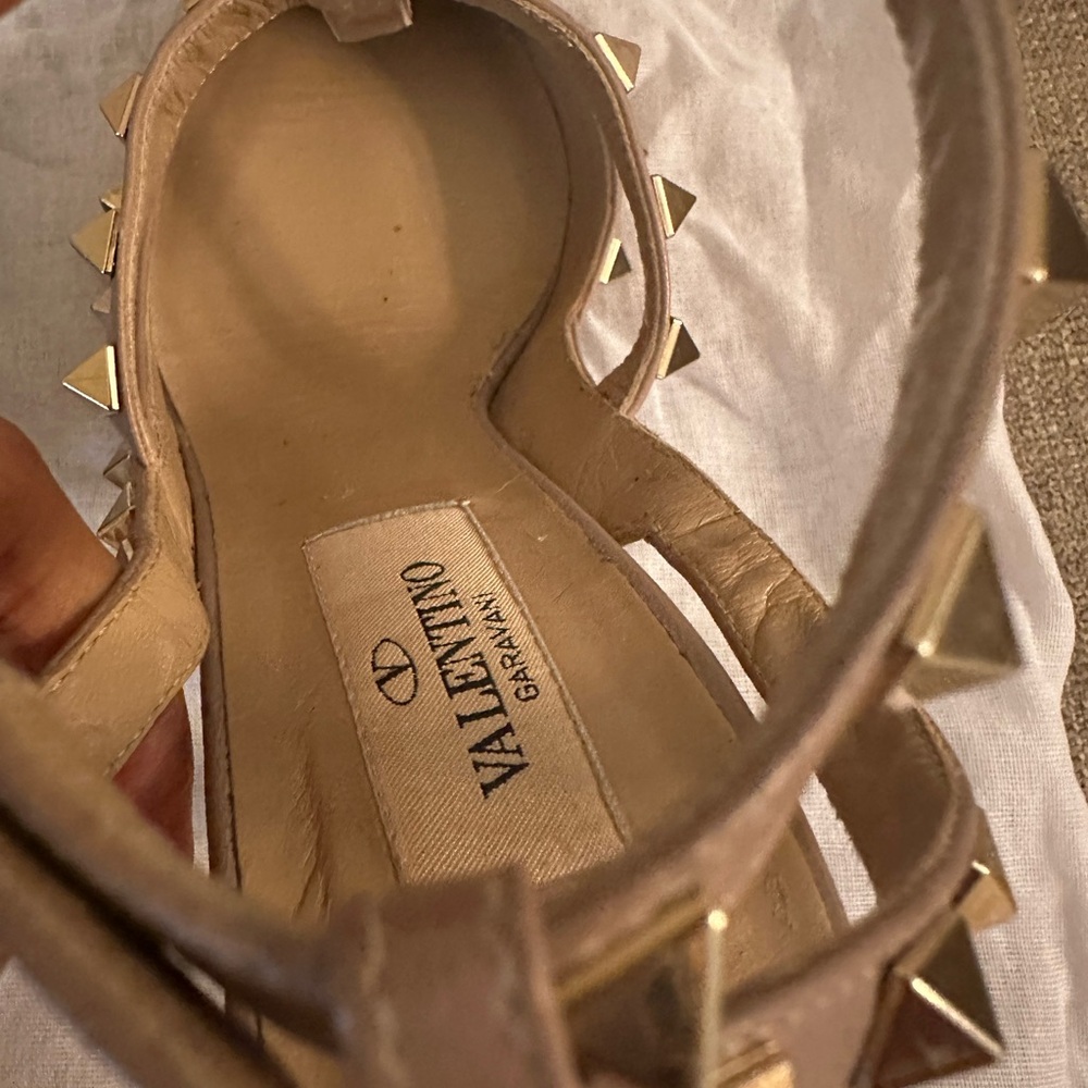 Valentino Beige Rockstud Heels - Picture 10 of 11